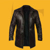 New Men's Western Distressed COWHIDE Long Real Leather Jacket Coat– Fashion Wear