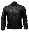Café Racer Men's Leather Jacket – Black & Brown Genuine Sheepskin Leather Biker Style