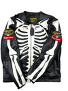 Skeleton Leather Jacket Men Handmade Real Cowhide Biker Gothic Punk Rock Style