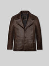 Thick Dark Espresso Johnny Depp Donnie Brasco Leather Blazer