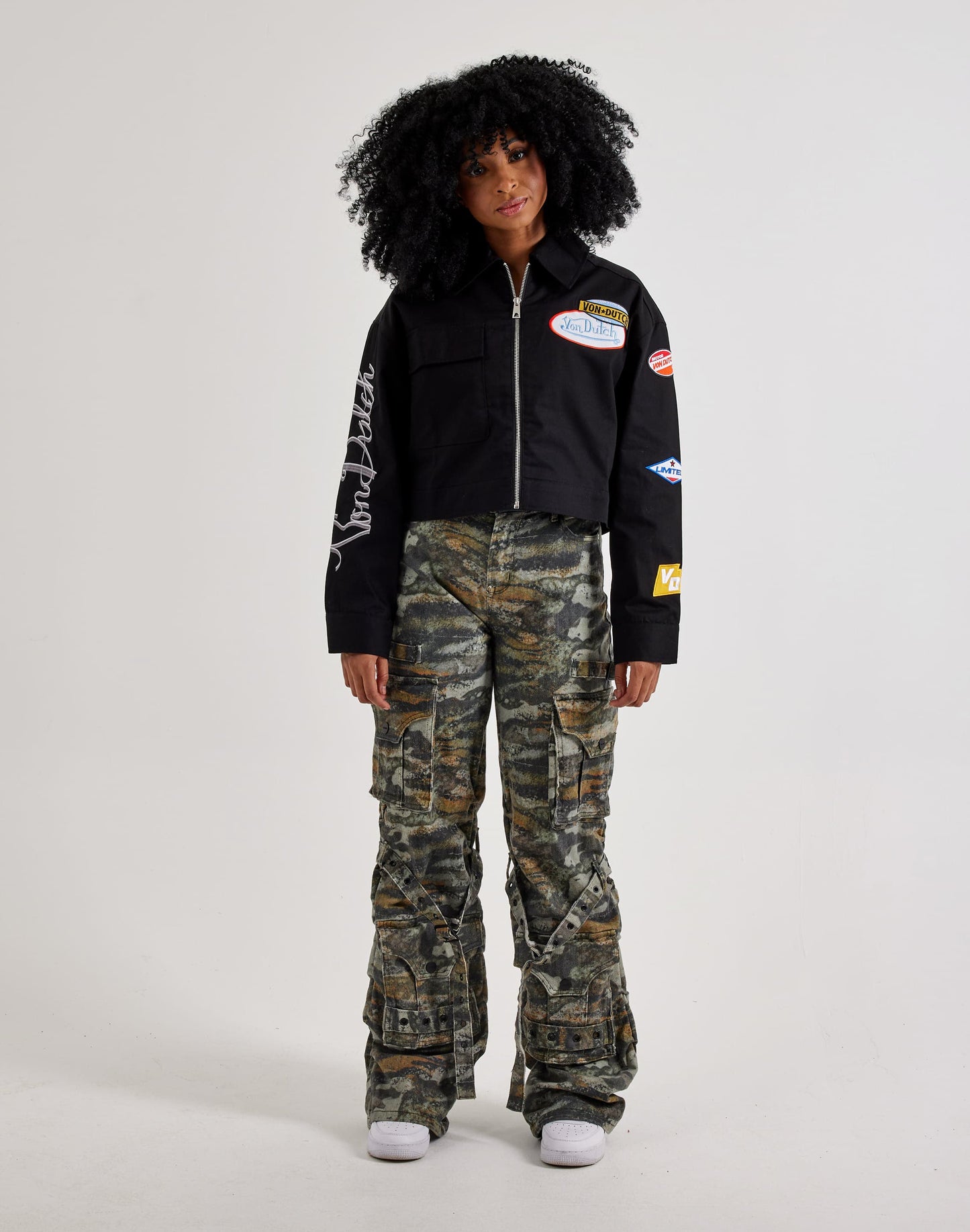 Women’s Von Dutch Boxy Full-Zip Cropped Jacket