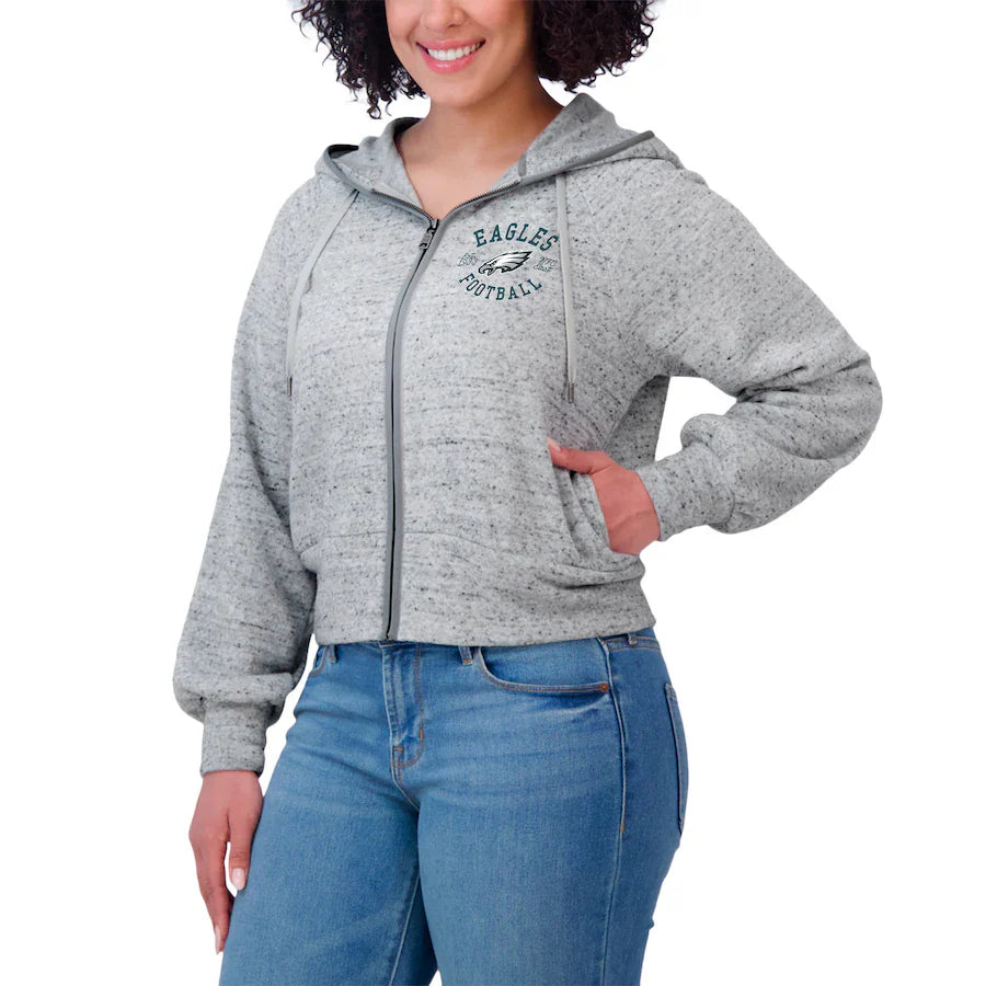 Philadelphia Eagles Grey Zip-Up Hoodie - Recreated Inspired Edition