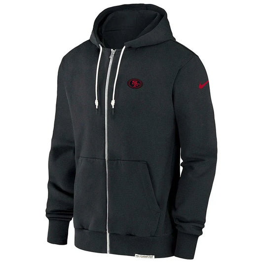 San Francisco 49ers Grey Sideline Full-Zip Hoodie - Recreated Inspired Edition