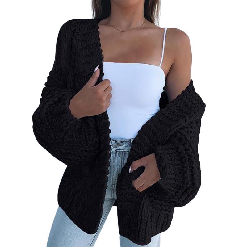 2026 European and American Aliexpress Women's Original Quality Thickened Mohair Cardigan Sweater Casual Open-Front Warm Coat