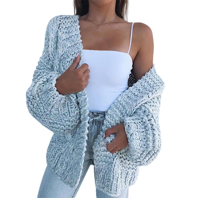 2026 European and American Aliexpress Women's Original Quality Thickened Mohair Cardigan Sweater Casual Open-Front Warm Coat