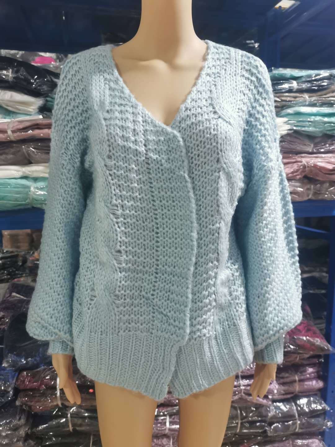 2026 European and American Aliexpress Women's Original Quality Thickened Mohair Cardigan Sweater Casual Open-Front Warm Coat