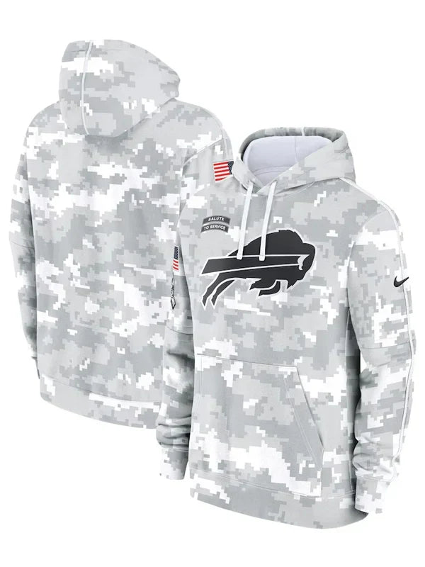2024 Buffalo Bills Arctic Camo Salute to Service Hoodie - Recreated Inspired Edition