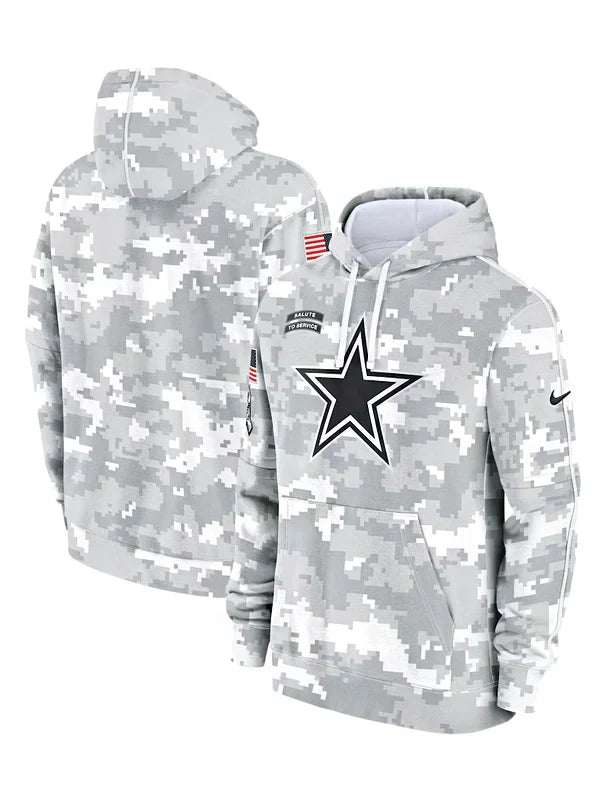 2024 Dallas Cowboys Arctic Camo Salute to Service Hoodie - Recreated Inspired Edition
