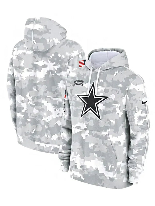 2024 Dallas Cowboys Arctic Camo Salute to Service Hoodie - Recreated Inspired Edition