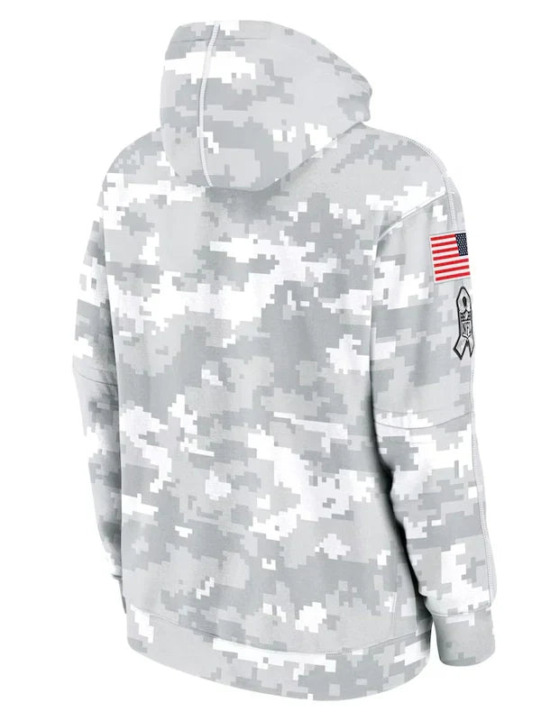 2024 Kansas City Chiefs Arctic Camo Salute to Service Hoodie - Recreated Inspired Edition