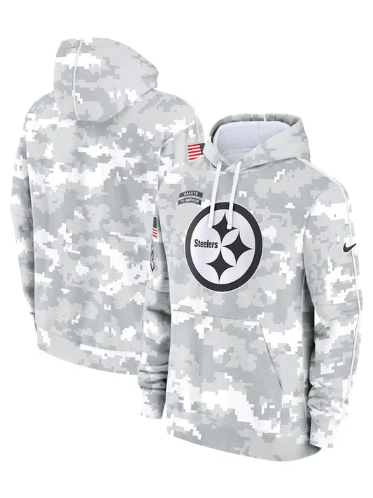 2024 Pittsburgh Steelers Arctic Camo Salute to Service Hoodie - Recreated Inspired Edition