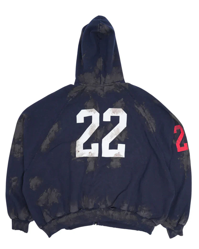 Balenciaga Distressed Polo Zip-Up Hoodie - Recreated Inspired Edition
