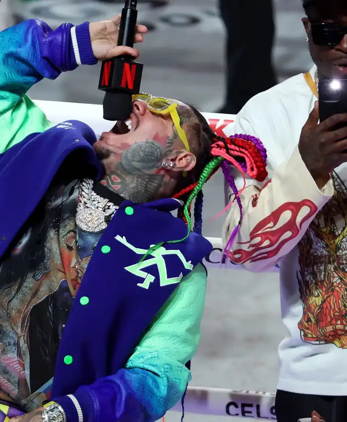 6ix9ine Jake Paul vs Anthony Joshua Varsity Jacket - Recreated Inspired Edition