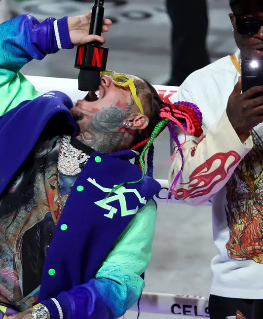 6ix9ine Jake Paul vs Anthony Joshua Varsity Jacket - Recreated Inspired Edition