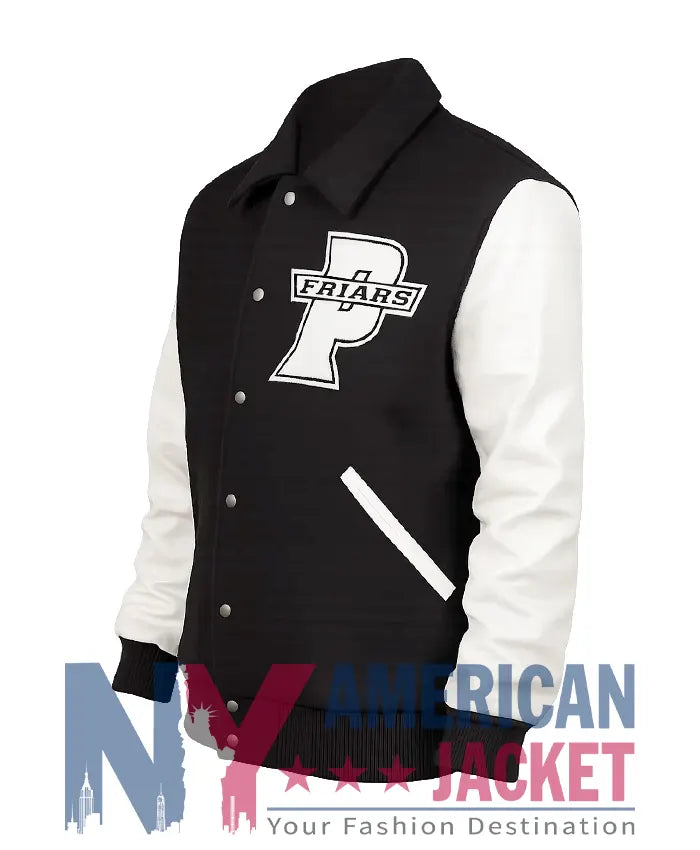 Providence College Friars 90s Black And White Varsity Jacket - Recreated Inspired Edition