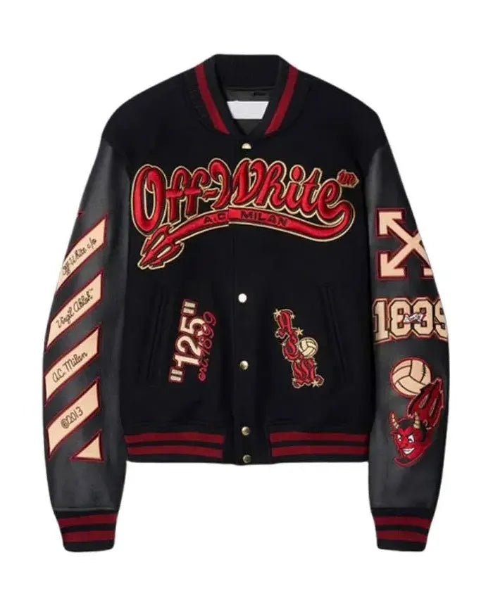 AC Milan x Off-White Varsity Jacket - Recreated Inspired Edition