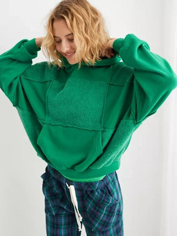 Aerie Sherpa Patchwork Hoodie - Recreated Inspired Edition