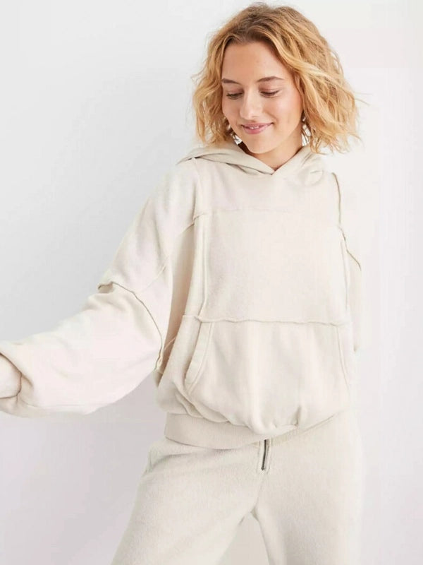 Aerie Sherpa Patchwork Hoodie - Recreated Inspired Edition