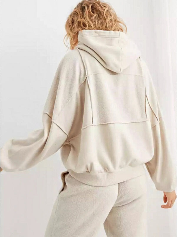 Aerie Sherpa Patchwork Hoodie - Recreated Inspired Edition