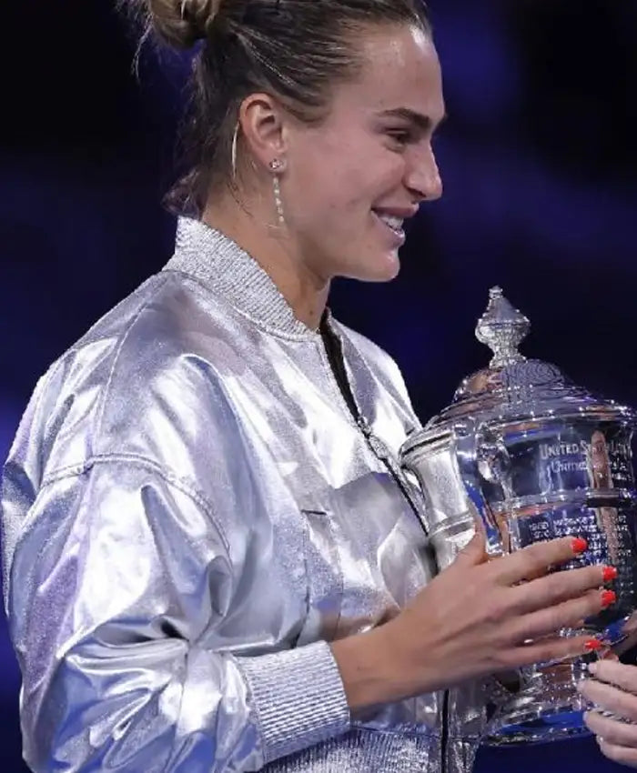 Aryna Sabalenka 2025 US Open Crop Silver Jacket