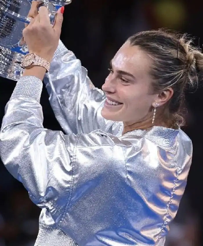 Aryna Sabalenka 2025 US Open Crop Silver Jacket