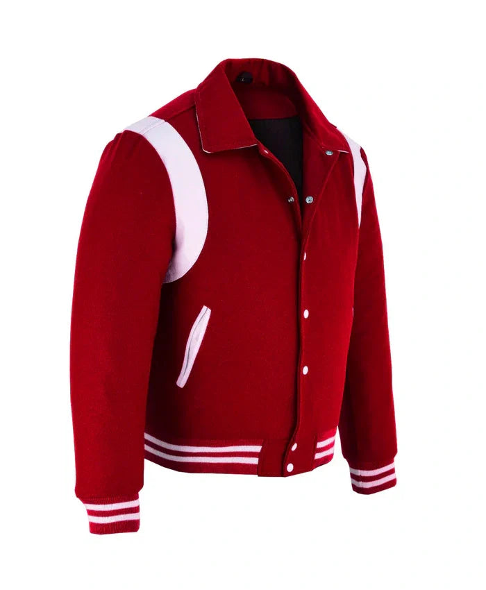 Baseball Red Wool Lettermen Varsity Jacket - Recreated Inspired Edition