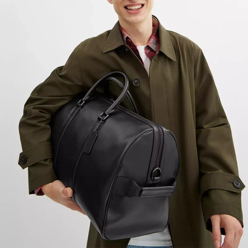 Black Real Leather Weekender Bags