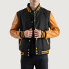 Black and Gold Varsity Letterman Jacket - Recreated Inspired Edition