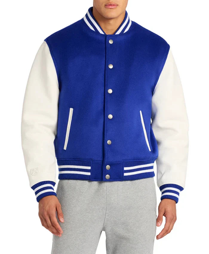 Blue And White Men’s Varsity Jacket - Recreated Inspired Edition