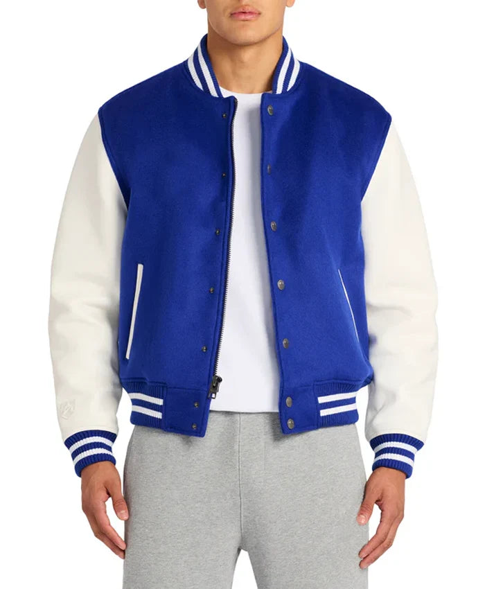 Blue And White Men’s Varsity Jacket - Recreated Inspired Edition