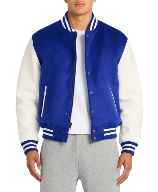 Blue And White Men’s Varsity Jacket - Recreated Inspired Edition