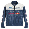 Blue and white jacket with Oracle Red Bull Racing branding on a white background