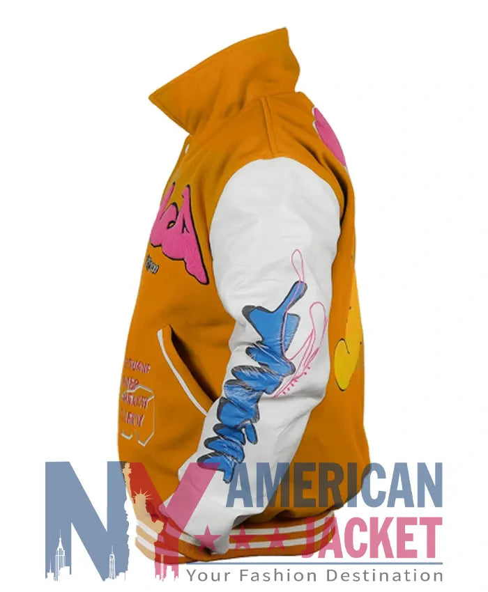 Boxy Fit Graffiti Varsity Jacket - Recreated Inspired Edition
