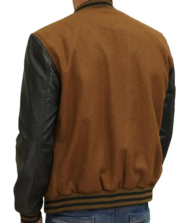 Brown And Black Varsity Jacket - Recreated Inspired Edition