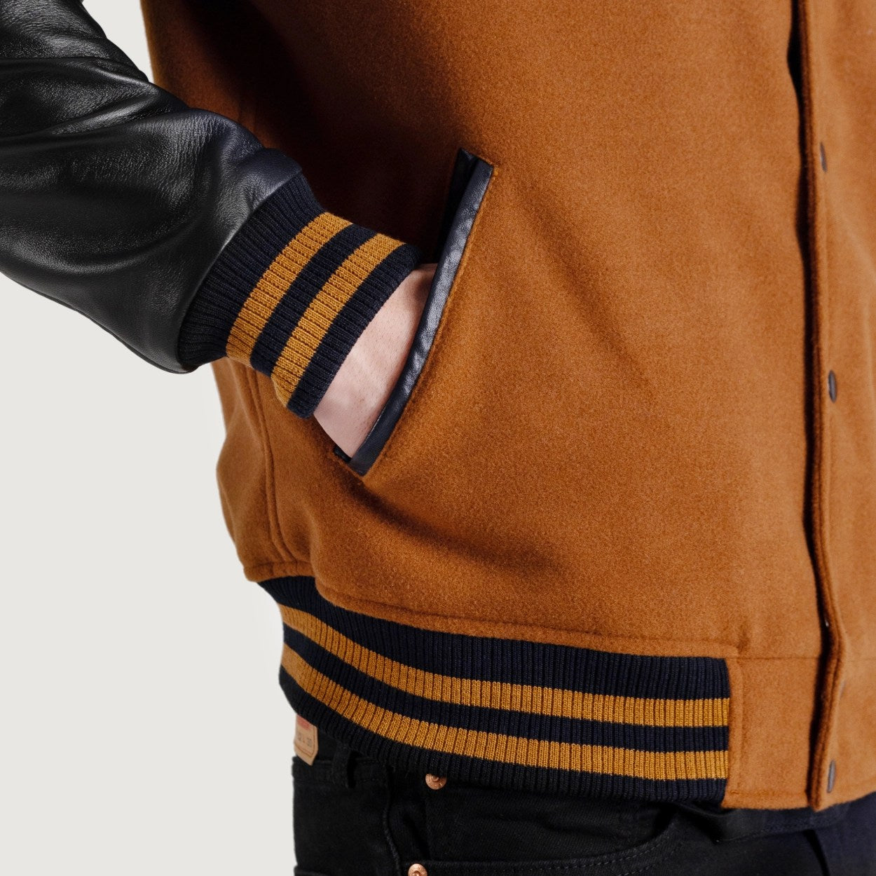 Brown & Black Varsity Letterman Jacket - Recreated Inspired Edition