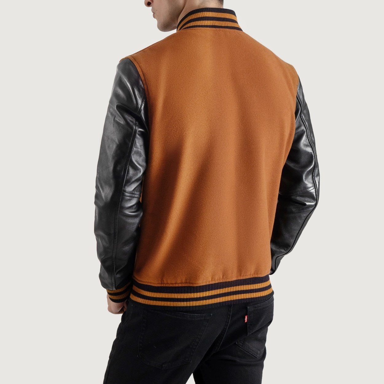 Brown & Black Varsity Letterman Jacket - Recreated Inspired Edition