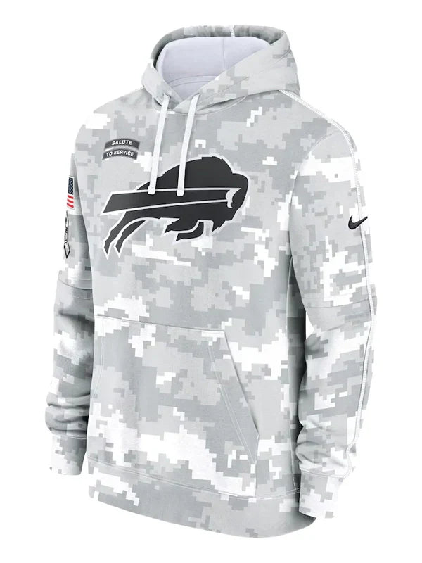 2024 Buffalo Bills Arctic Camo Salute to Service Hoodie - Recreated Inspired Edition