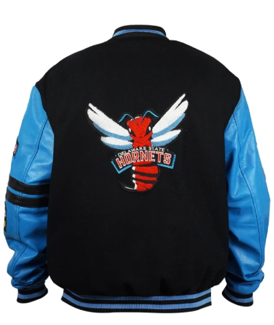 Delaware State Ole Skool Blue Letterman Jacket
