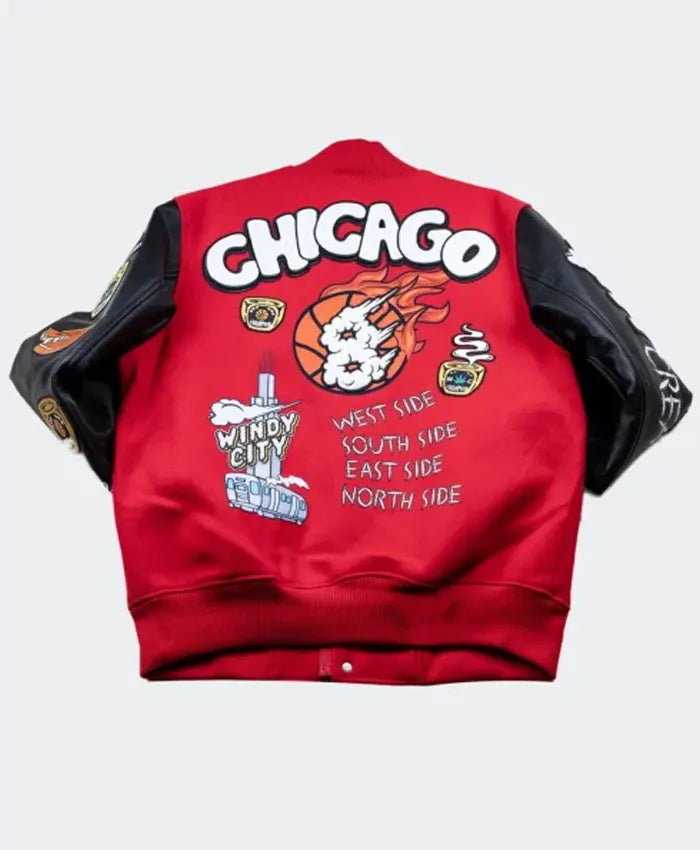 Chicago Windy City Red Varsity Jacket - Recreated Inspired Edition