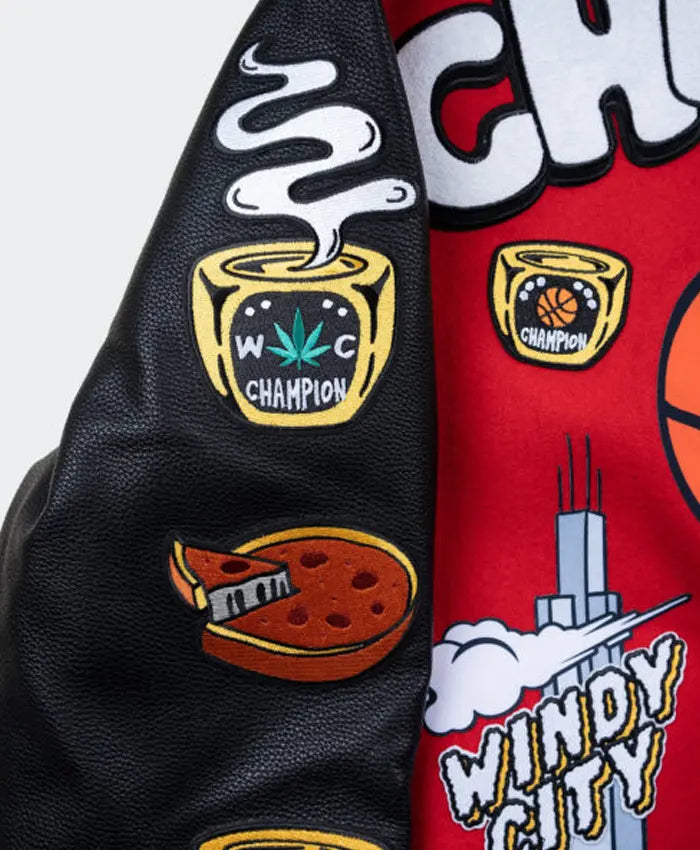 Chicago Windy City Red Varsity Jacket - Recreated Inspired Edition