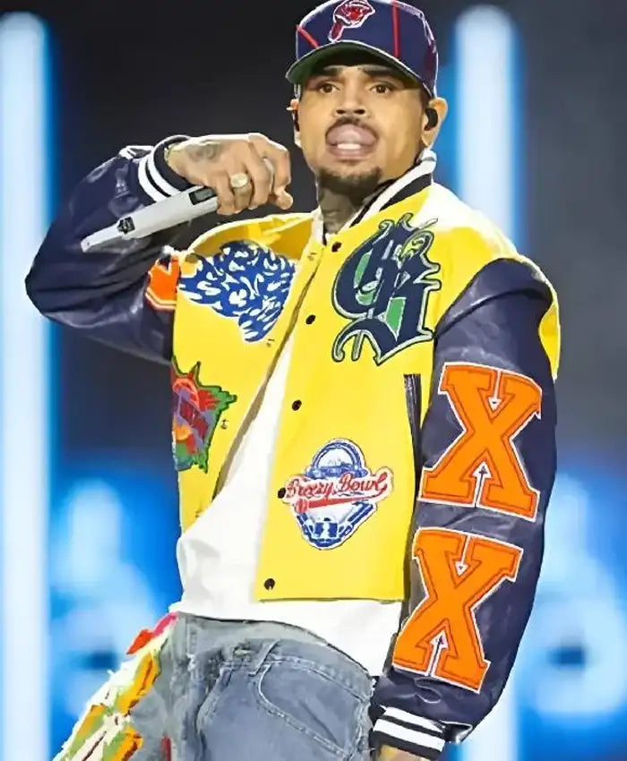 Chris Brown Breezy Bowl XX Tour Varsity Jacket - Recreated Inspired Edition