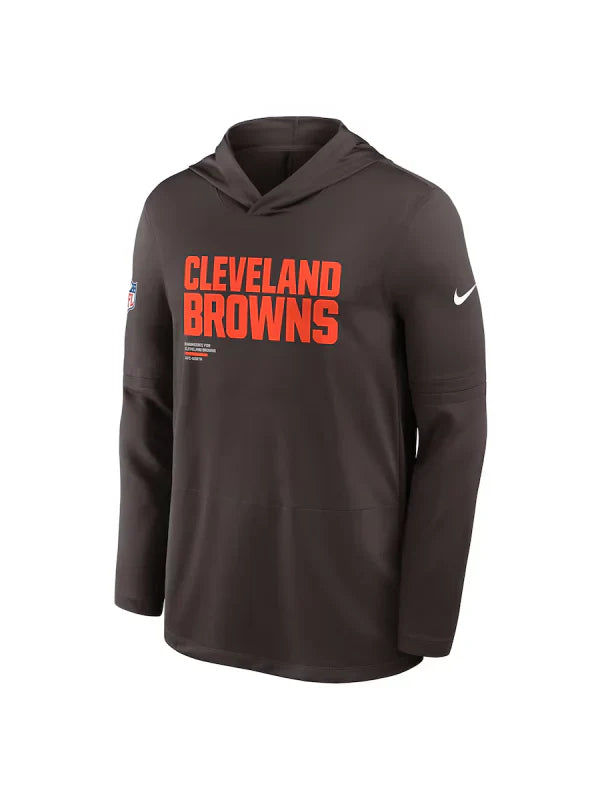 Cleveland Browns Sideline Performance Long Sleeve Hoodie - Recreated Inspired Edition T-Shirt