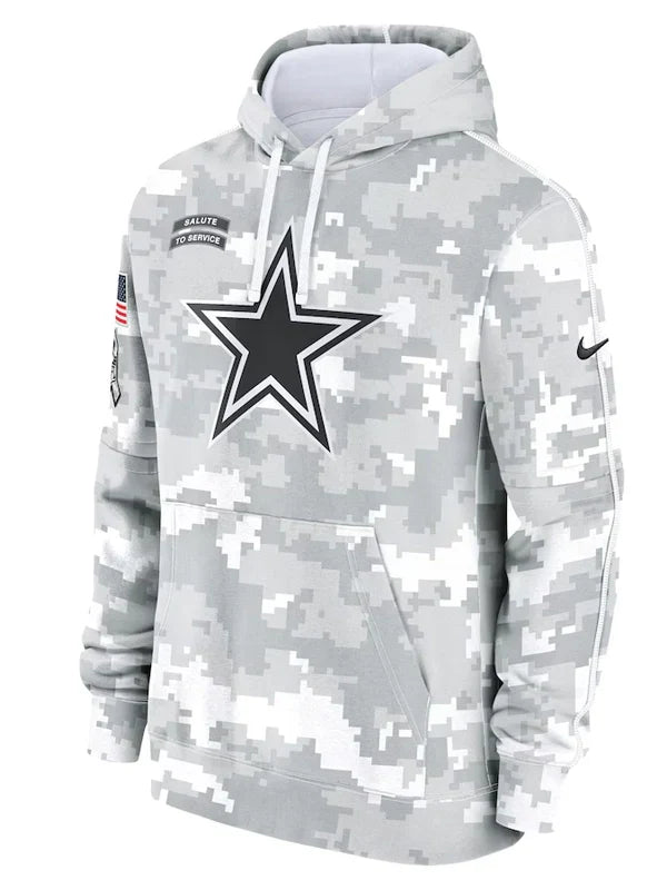 2024 Dallas Cowboys Arctic Camo Salute to Service Hoodie - Recreated Inspired Edition