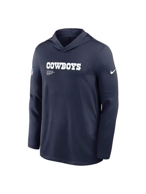 Dallas Cowboys Sideline Performance Long Sleeve Hoodie - Recreated Inspired Edition T-Shirt