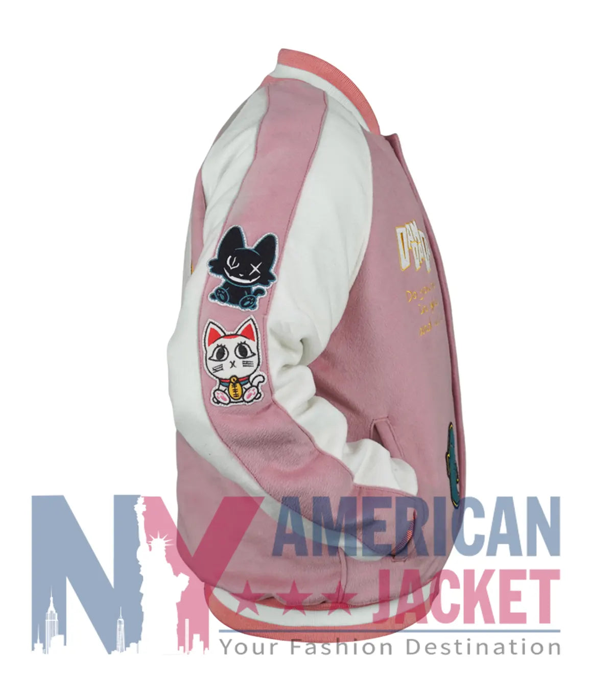 Dandadan 2025 Momo Ayase Pink Varsity Jacket - Recreated Inspired Edition