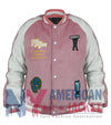 Dandadan 2025 Momo Ayase Pink Varsity Jacket - Recreated Inspired Edition