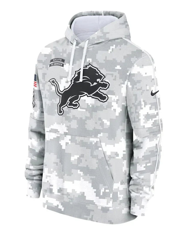 2024 Detroit Lions Arctic Camo Salute to Service Hoodie - Recreated Inspired Edition