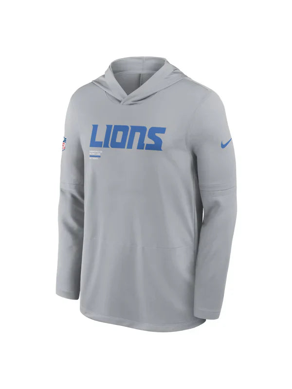 Detroit Lions Sideline Performance Long Sleeve Hoodie - Recreated Inspired Edition T-Shirt