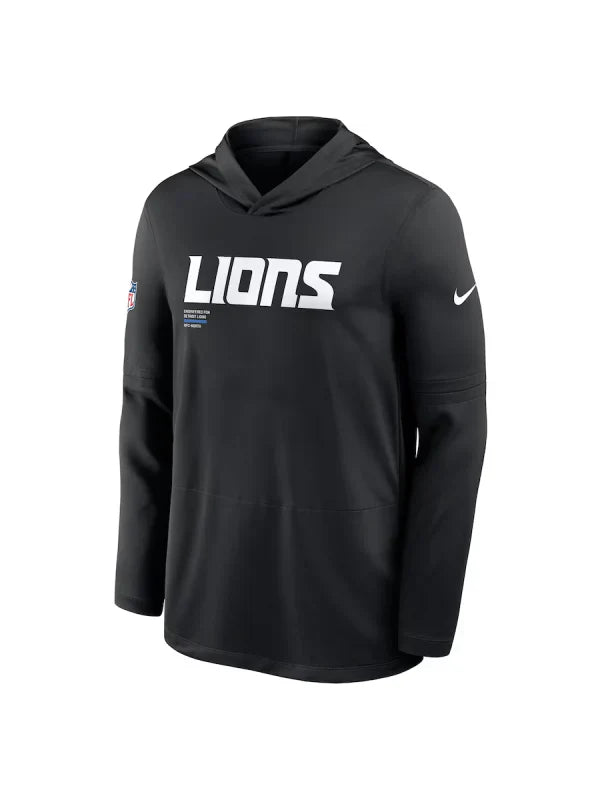 Detroit Lions Sideline Performance Long Sleeve Hoodie - Recreated Inspired Edition T-Shirt