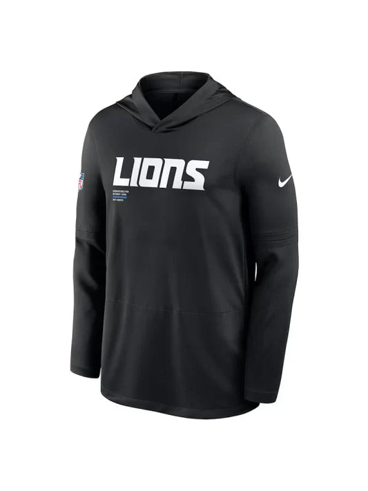 Detroit Lions Sideline Performance Long Sleeve Hoodie - Recreated Inspired Edition T-Shirt